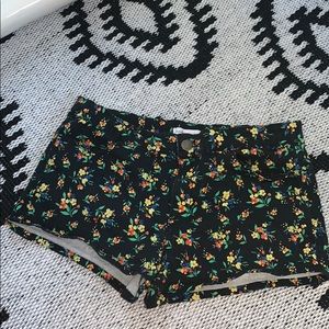 Ambiance Apparel black stretchy jean like shorts.